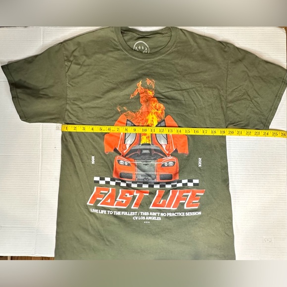 CVLA Fast World Men’s Tee Army Color Large Pre-owned - Picture 3 of 6